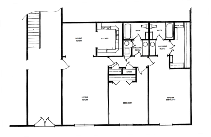 2 Bedroom, 2 Bath - Small Floor Plan 4